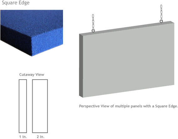 acoustic baffle with square edge