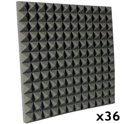 pyramid acoustic foam kit charcoal 36
