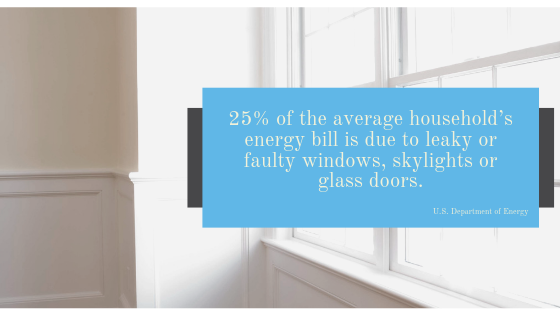 percent of home energy bill due to leaky and faulty windows