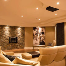 home theater with acoustic panels