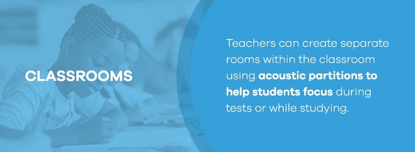 Using acoustic partitions in classrooms