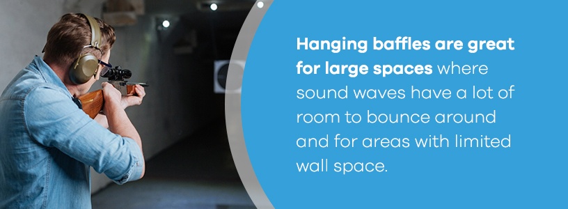 Hanging Baffles Are Great for Large Spaces in Gun Ranges
