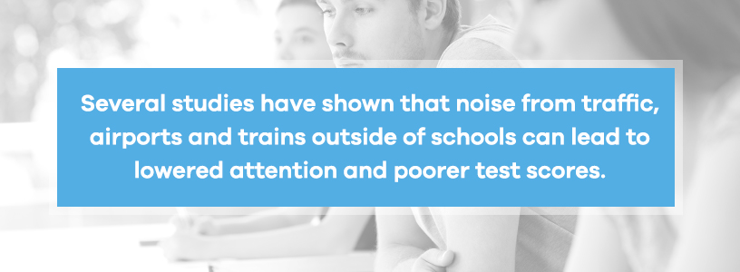 airport and train outside schools leads to lowered attention and poorer test scores