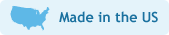 Made in the US logo with an outline of the United States.