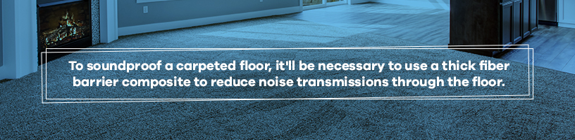 soundproof carpeted floor with barrier composite