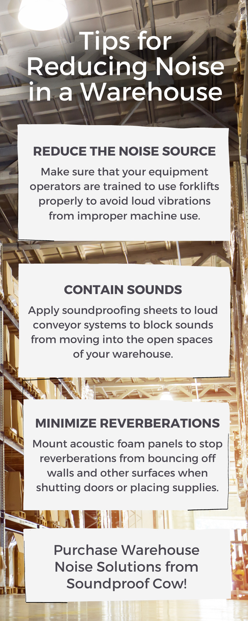 Tips for reducing warehouse noise