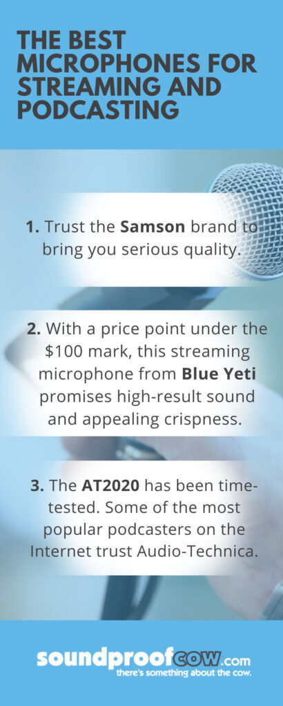 The best microphones for streaming and podcasting infographic