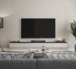 tv on wall in home