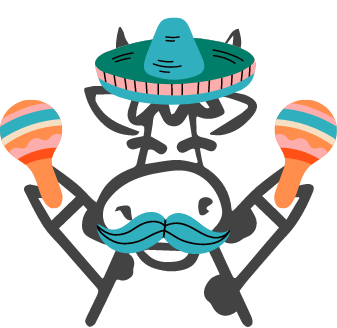Cow dressed for cinco de mayo