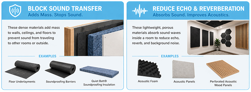 Soundproofing vs Sound Absorption