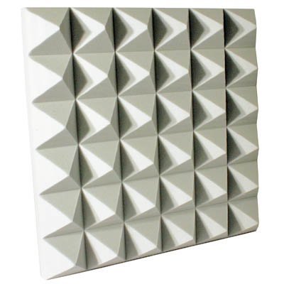 Fire Rated Acoustic Foam Pyramid White 4 inch