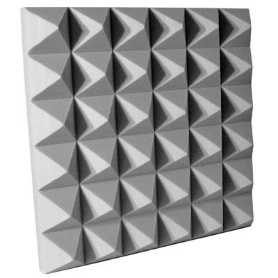 Fire Rated Acoustic Foam Pyramid Gray 4 inch