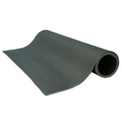 A rolled up layer of the Quiet Barrier™ LD Soundproofing Composite against a white background